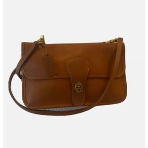 Vintage Coach British Tan Twin Double Cluch Shoulder Bag